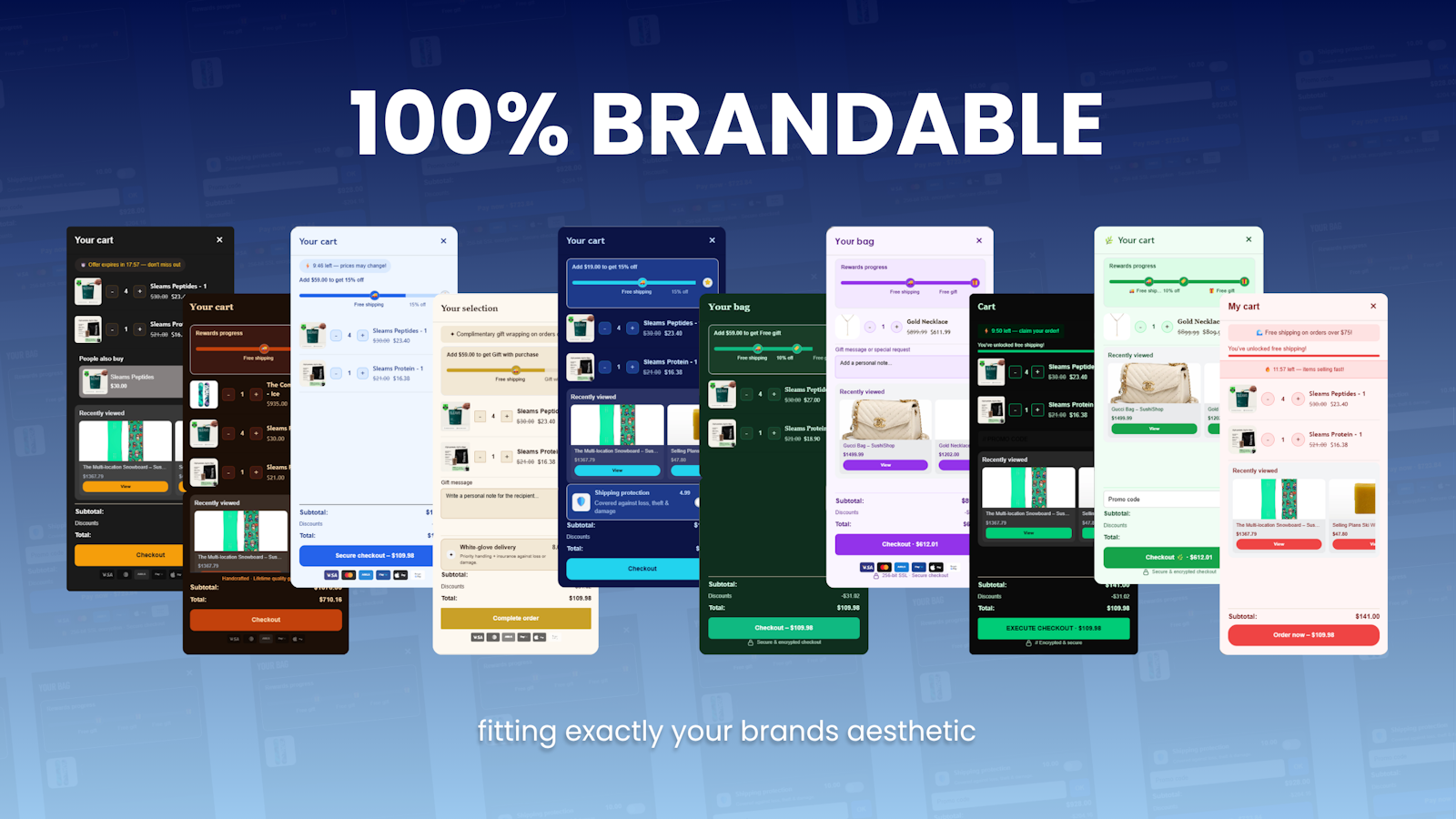 Swift Cart is 100% brandable to fit any store's aesthetic