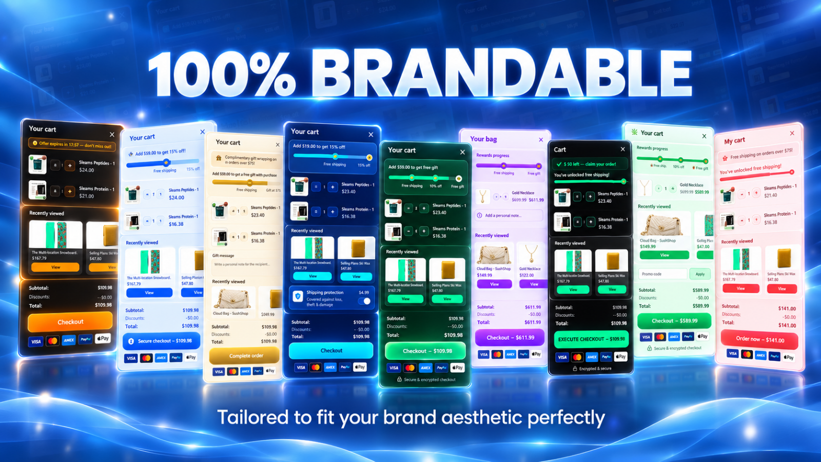 Swift Cart is 100% brandable to fit any store's aesthetic